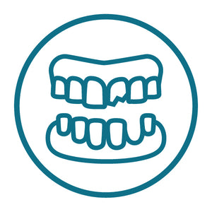 Damaged and missing teeth icon